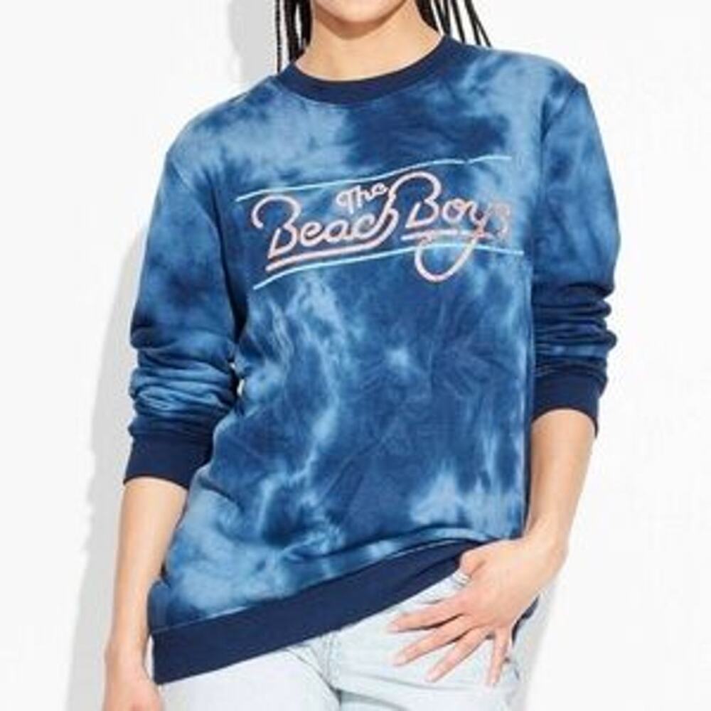 The Beach Boys Blue Tie Dye Crew Neck Sweatshirt - Size Medium